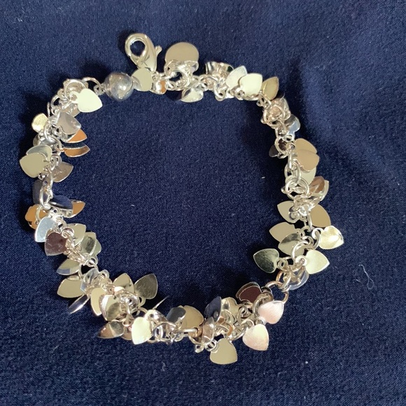 STERLING SILVER HEARTS BRACELET - Picture 7 of 10